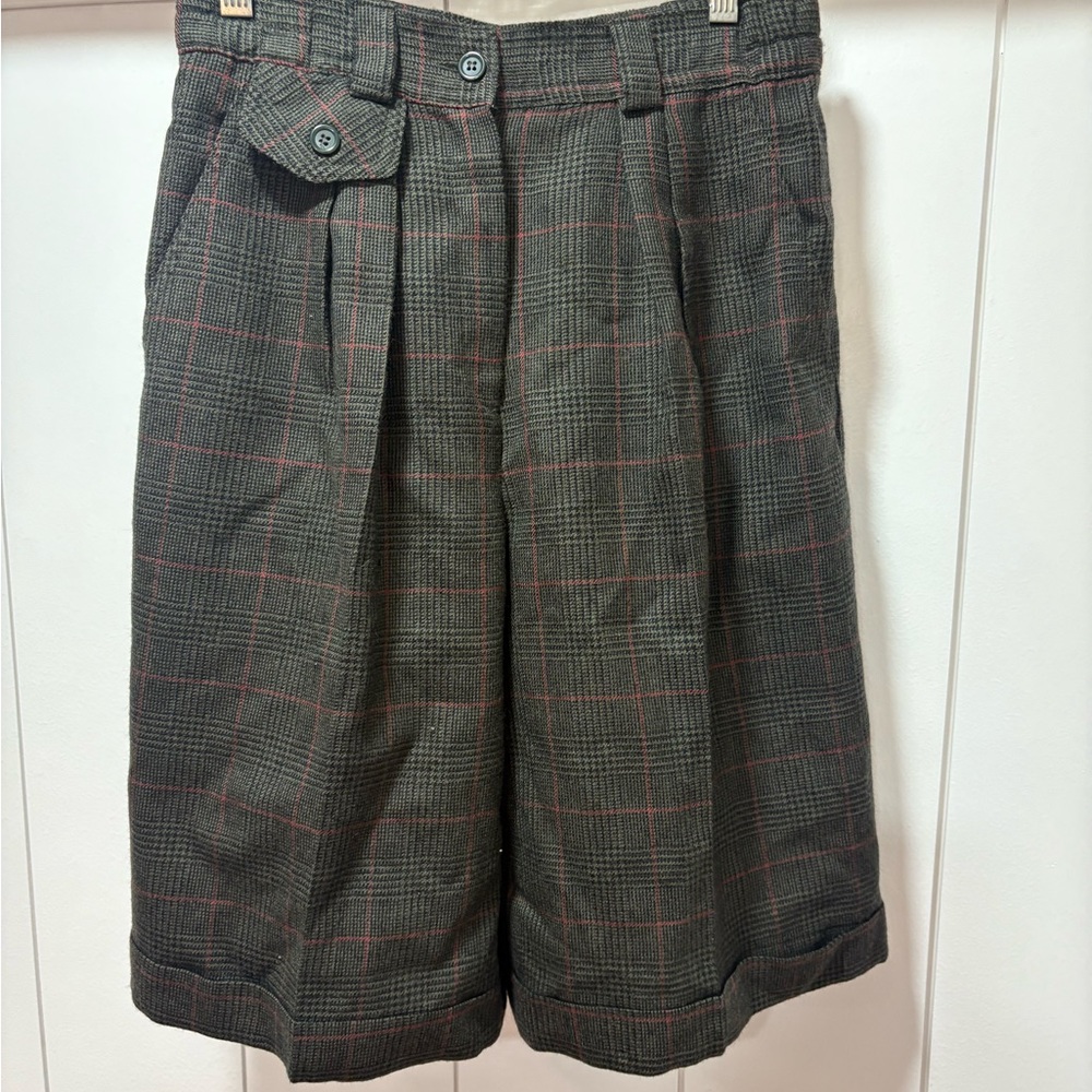 Giorgio Sant Angelo Brown Plaid 100% wool Shorts  Womens Size 8